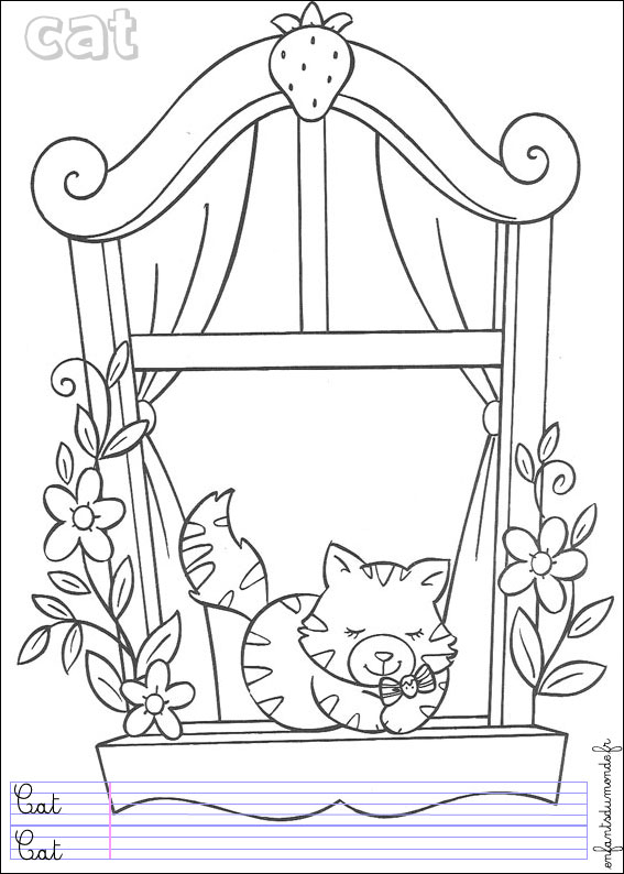 coloriage chat 2